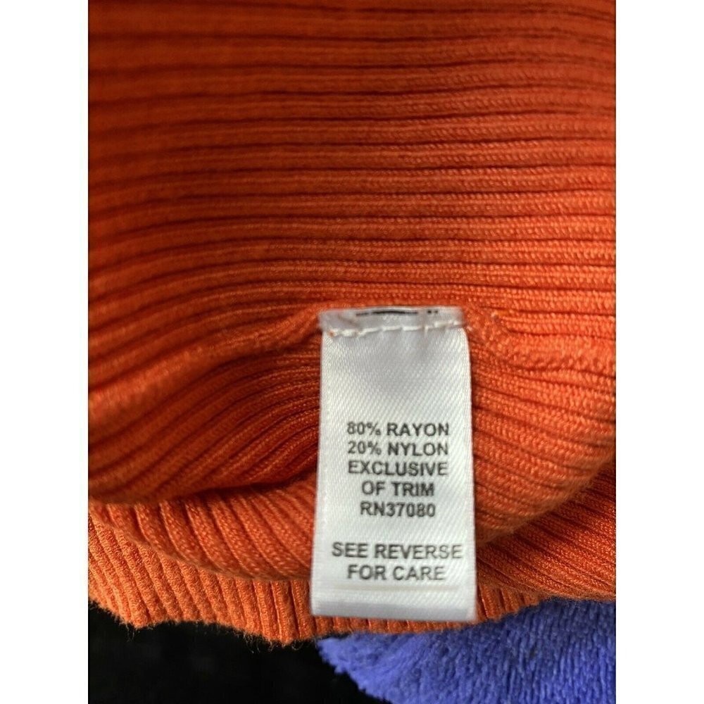 CATO Large Ruffled Front Orange Sweater - Picture 5 of 5